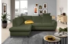 Rohová sedacia súprava Geneva, smaragdovo zelená látka, ľavý roh
