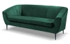 Trojmiestna pohovka Olivio, fľaškovo zelená zamatová  látka