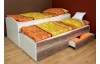 Rozkladacia posteľ Patrik Color 90x200 cm, biela/dub canyon