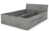 Posteľ so zásuvkami Carlos 140x200, šedý beton