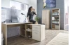 Rohový písací stôl London, dub sonoma/biela