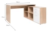 Rohový písací stôl London, dub sonoma/biela