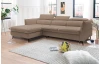 Rohová sedacia súprava Mango, svetlo hnedá látka, ľavý roh