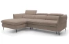 Rohová sedacia súprava Mango, svetlo hnedá látka, ľavý roh