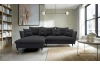 Rohová sedacia súprava Glam, tmavo šedá látka, ľavý roh