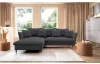 Rohová sedacia súprava Glam, tmavo šedá látka, ľavý roh