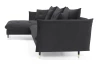 Rohová sedacia súprava Glam, tmavo šedá látka, ľavý roh