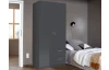 Šatníková skriňa Case, 91 cm, tmavo šedá