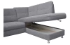 Rohová sedacia súprava 7405, čierno-šedá tkanina, pravý roh, s rozkladom