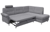 Rohová sedacia súprava 7405, čierno-šedá tkanina, pravý roh, s rozkladom