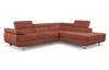 Rohová sedacia súprava Lotos, terakota látka, pravý roh