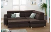 Rohová sedacia souprava Brico, tmavo hnedá látka, pravý roh