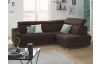 Rohová sedacia souprava Brico, tmavo hnedá látka, pravý roh