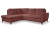 Rohová sedacia  súprava Geneva, oranžovo-hnedá látka, ľavý roh