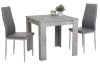 Jedálenský set (3 diely) Duo, šedý betón/sivá ekokoža