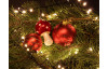 Vianočná ozdoba sklenená guľa 4 cm, červená s kamienkami