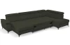 Sedacia  súprava Braga 3A,tmavo zelená látka, tvar ľavé U