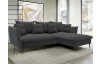 Rohová sedacia súprava Glam, tmavo šedá látka, pravý roh