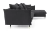 Rohová sedacia súprava Glam, tmavo šedá látka, pravý roh