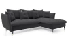 Rohová sedacia súprava Glam, tmavo šedá látka, pravý roh