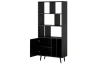 Vysoký regál Vienna, čierna/výplet