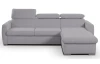Rohová sedacia súprava Pedro Mini, svetlo šedá látka, pravý roh