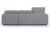 Rohová sedacia súprava Pedro Mini, svetlo šedá látka, pravý roh