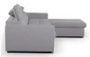 Rohová sedacia súprava Pedro Mini, svetlo šedá látka, pravý roh