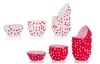 Cukrárské košíčky (200 ks) Bodkované, červená/biela