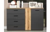Komoda so zásuvkami Esteban 139 cm, antracit/dub evoke