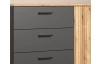 Komoda so zásuvkami Esteban 139 cm, antracit/dub evoke