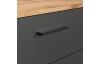 Komoda so zásuvkami Esteban 139 cm, antracit/dub evoke