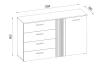 Komoda so zásuvkami Esteban 139 cm, antracit/dub evoke