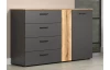 Komoda so zásuvkami Esteban 139 cm, antracit/dub evoke