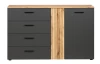 Komoda so zásuvkami Esteban 139 cm, antracit/dub evoke