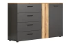Komoda so zásuvkami Esteban 139 cm, antracit/dub evoke