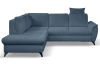 Rohová sedacia  súprava Geneva, zafírovo modrá látka, ľavý roh