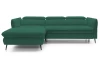 Rohová sedacia súprava Mango,  zelená látka, ľavý roh