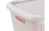 Úložný box 15 l, krémový, ratanový vzhľad