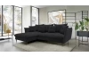 Rohová sedacia súprava Glam, čierna látka, ľavý roh