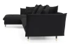 Rohová sedacia súprava Glam, čierna látka, ľavý roh