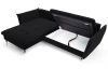 Rohová sedacia súprava Glam, čierna látka, ľavý roh