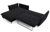 Rohová sedacia súprava Glam, čierna látka, ľavý roh