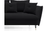 Rohová sedacia súprava Glam, čierna látka, ľavý roh