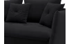 Rohová sedacia súprava Glam, čierna látka, ľavý roh