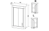 Závesná kúpeľňová skrinka Laredo, 45 cm, biela/dub nox