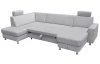 Sedací souprava 7433, svetlo šedá látka, tvar ľavej U, s funkciami