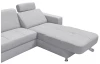 Sedací souprava 7433, svetlo šedá látka, tvar ľavej U, s funkciami