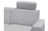 Sedací souprava 7433, svetlo šedá látka, tvar ľavej U, s funkciami