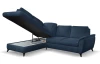 Rohová sedací souprava Geneva, oceánská modrá látka, ľavý roh